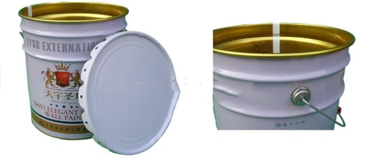 25L Steel Metal Grease Bucket With Lug Cover 0.32-0.42mm
